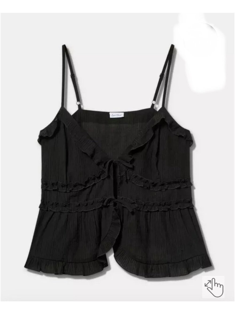 LoveSick  X Torrid Tie Front Tiered Flyaway Cami Black Size 6